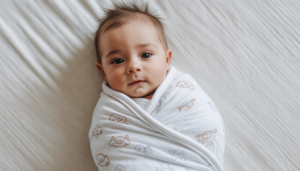 Image showing a baby swaddled